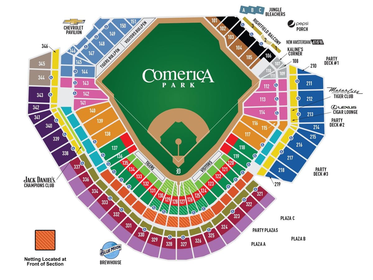 mapa comerica park