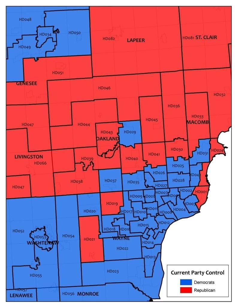 mapa Detroitu