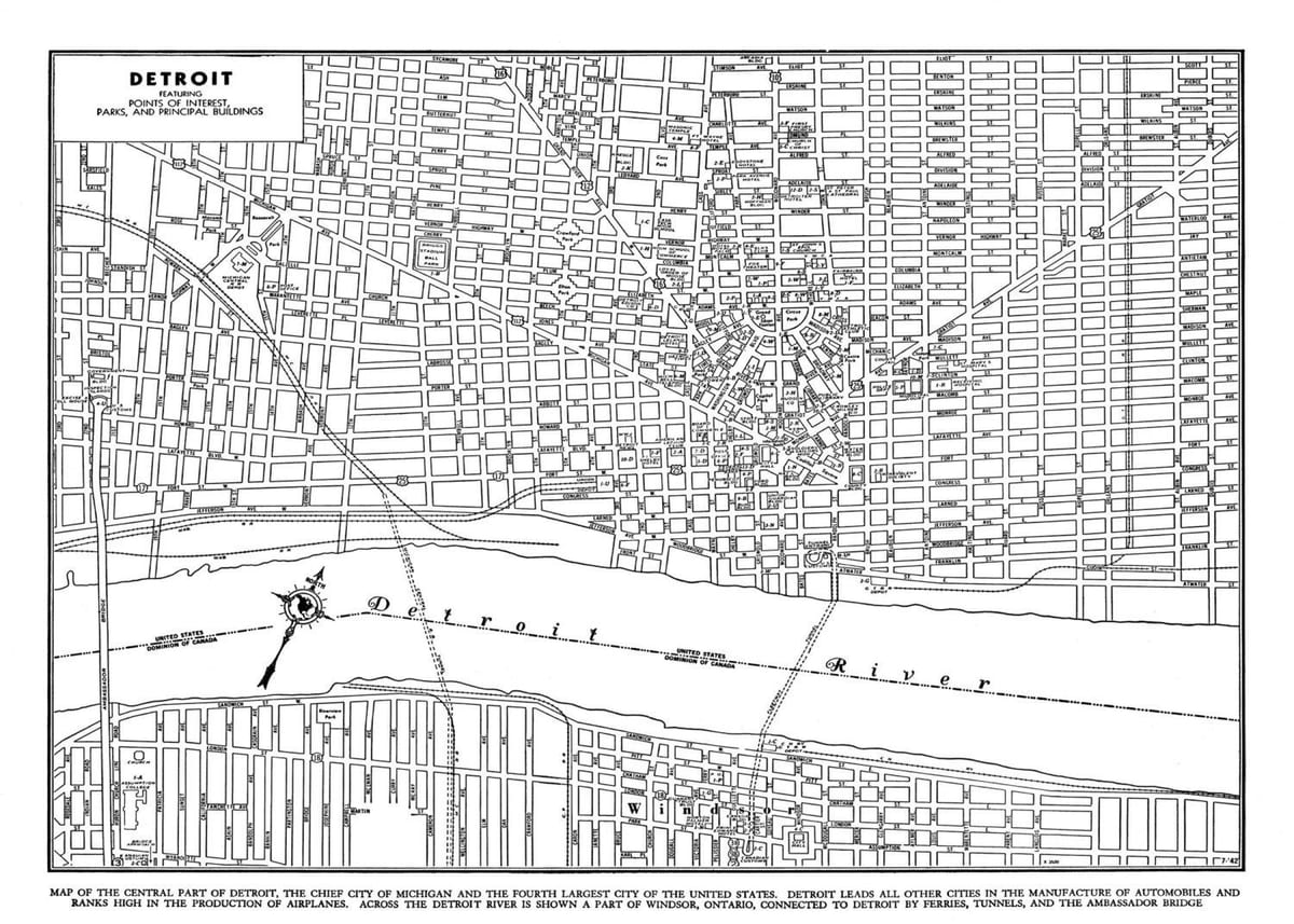 Detroit City street map