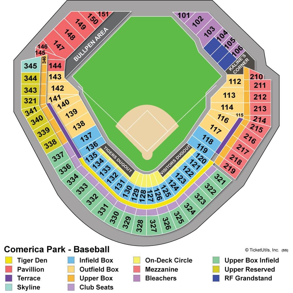 mapa Tiger stadium