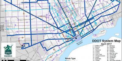Mapa Detroit Autobus