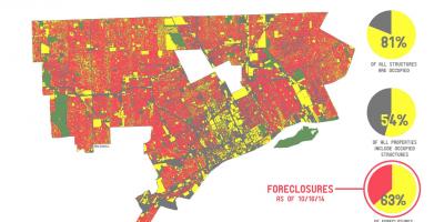 Detroit populace mapě
