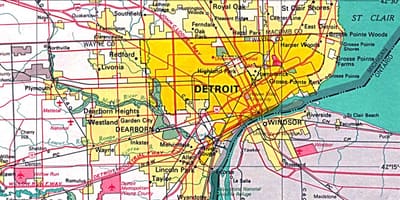 Mapa Detroit