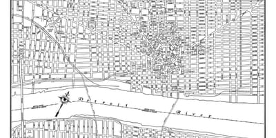 Město Detroit mapě