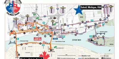 Mapa Detroit maraton