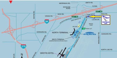 Mapa Detroit Metro Airport