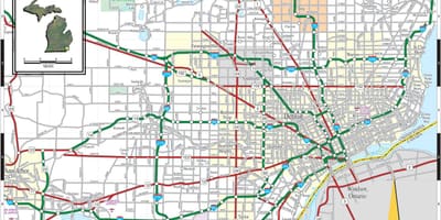 Mapa Detroit mi