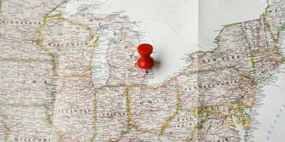 Detroit na mapě