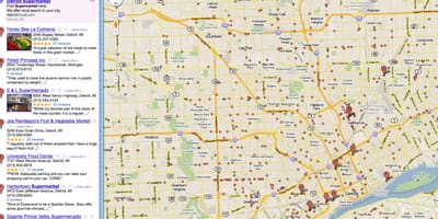 Mapa Detroit store