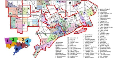 Okres Detroitu mapě