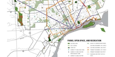 Mapa Detroit park