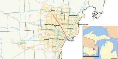 Detroit obcí mapě