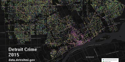 Detroit zločin mapě
